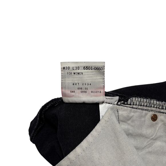 VTG 90s Levi's 501 Jeans Straight Leg Button Fly Black Made In USA 30x30 - Picture 8 of 8
